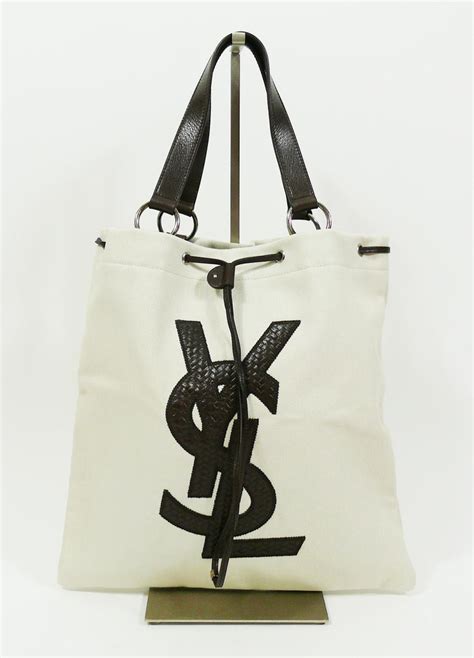 canvas tote ysl|YSL large quilted tote bag.